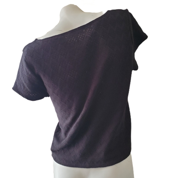 Madewell Knit Pointelle Button-Front Scoop Tee - Picture 3 of 5